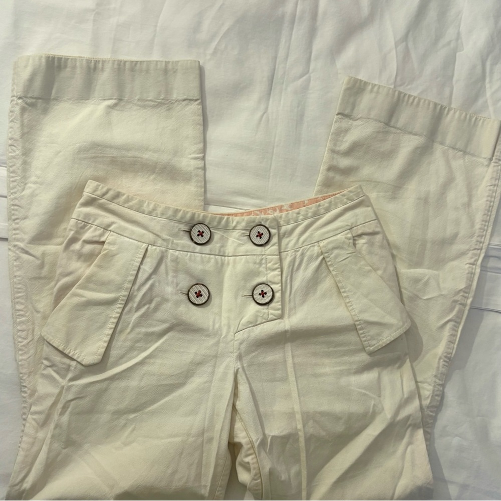 vintage trovata cream sailor trousers, Sz 4